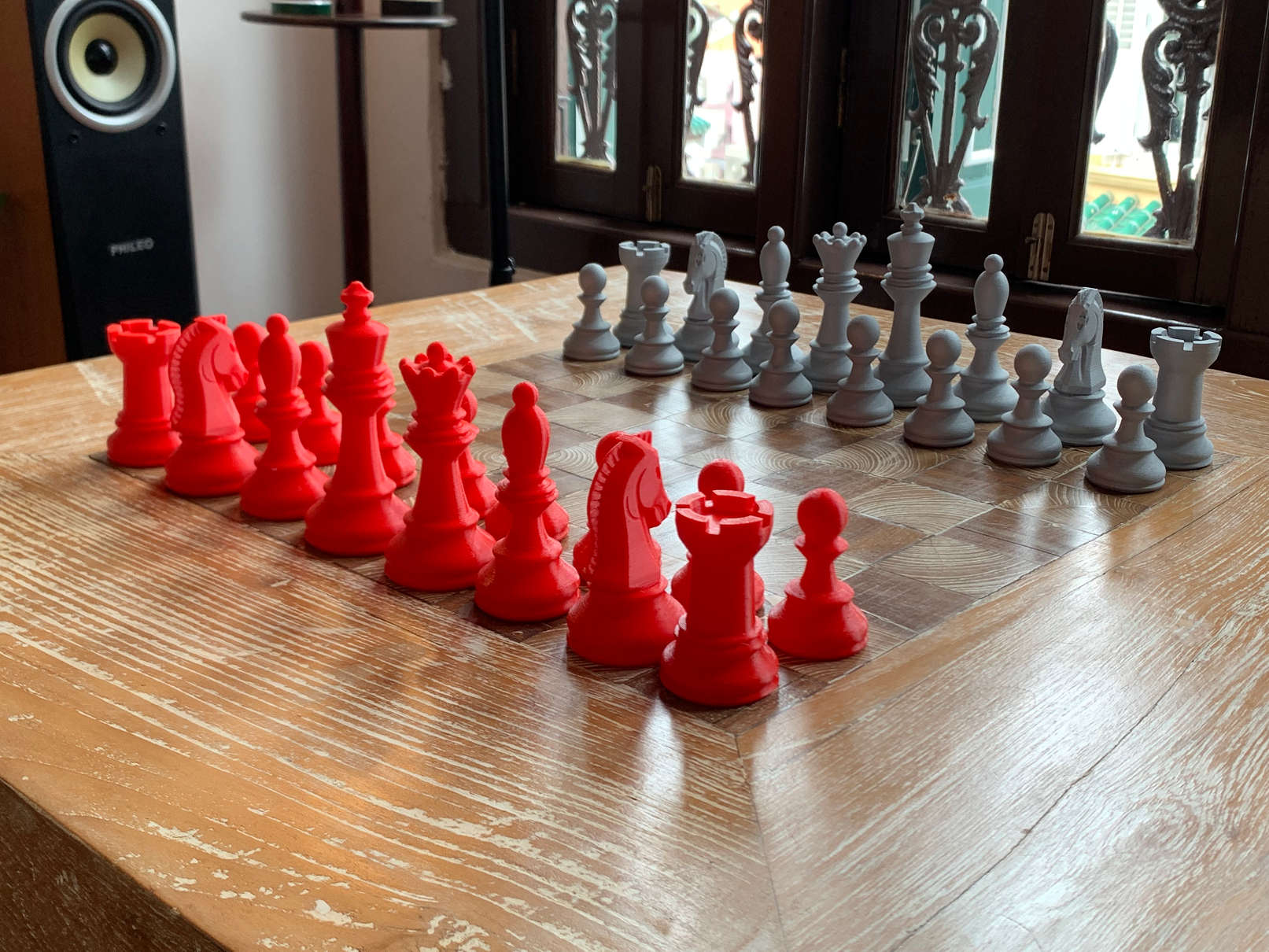 Chess pieces - printed and processed.